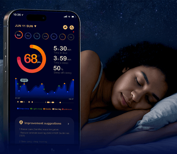 Best sleep tracker app dashboard showing advanced sleep tracking with real-time sleep stage detection, breathing analysis, and detailed sleep cycle visualization